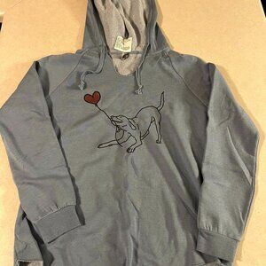 NEW INDEPENDENT TRADING COMPANY DOG LOVERS SWEATSHIRT  HOODIE WOMENS SIZE MEDIUM
